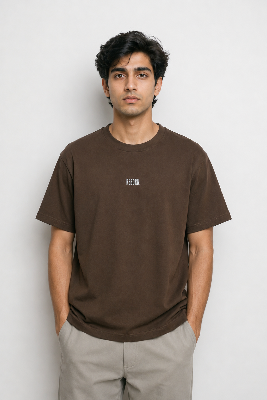 DARK BROWN DOWN SHOULDER T-SHIRT Reality