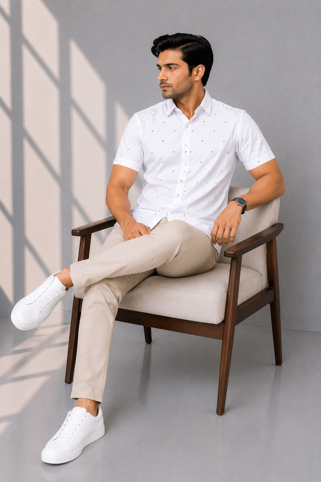 MEN CASUAL LIGHT WHITE SHIRT