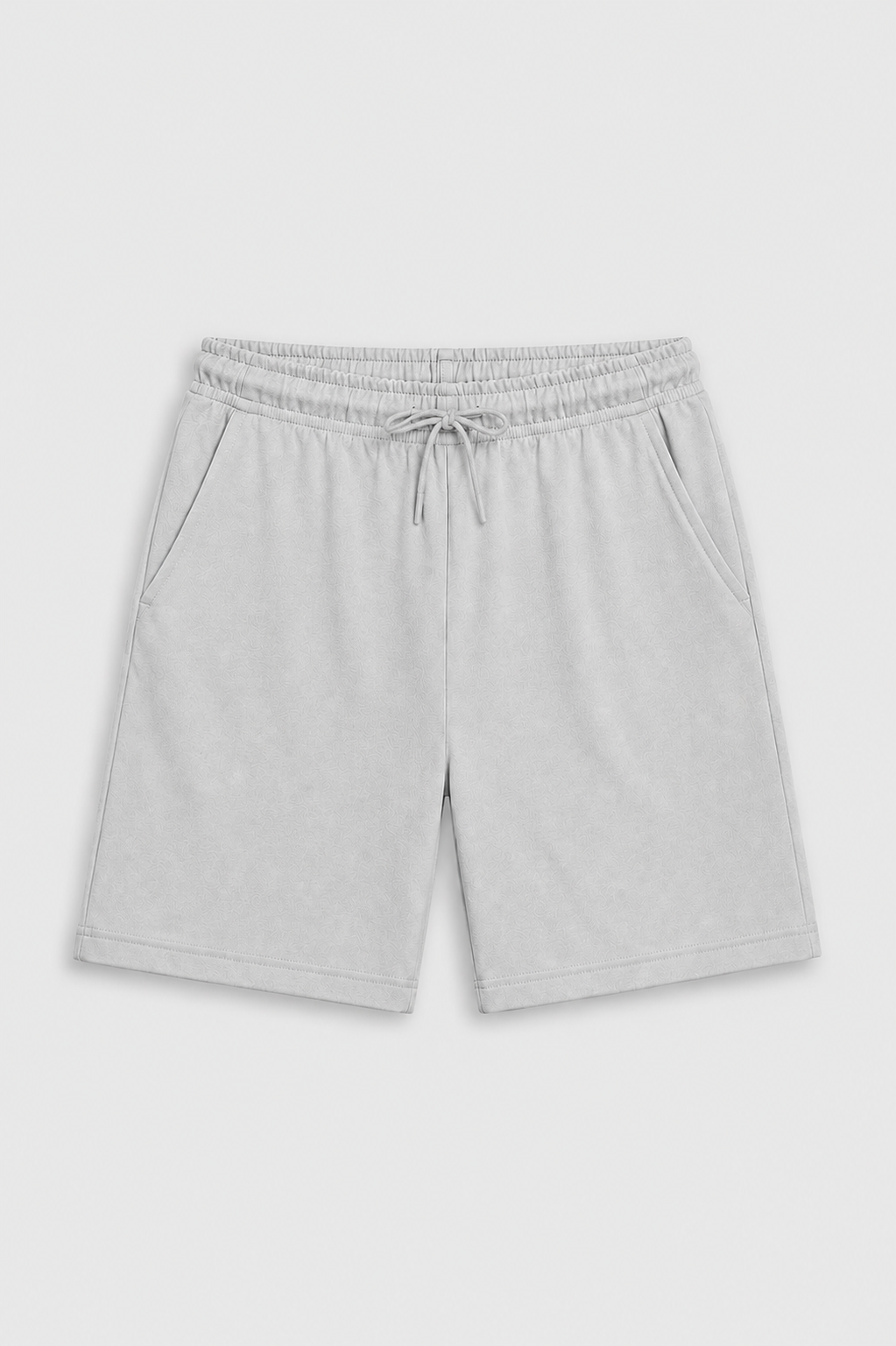 SOLID COTTON LIGHT GRAY SHORTS Reality