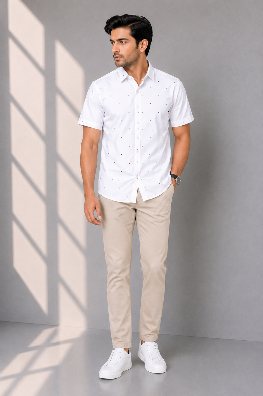 MEN CASUAL LIGHT WHITE SHIRT Reality