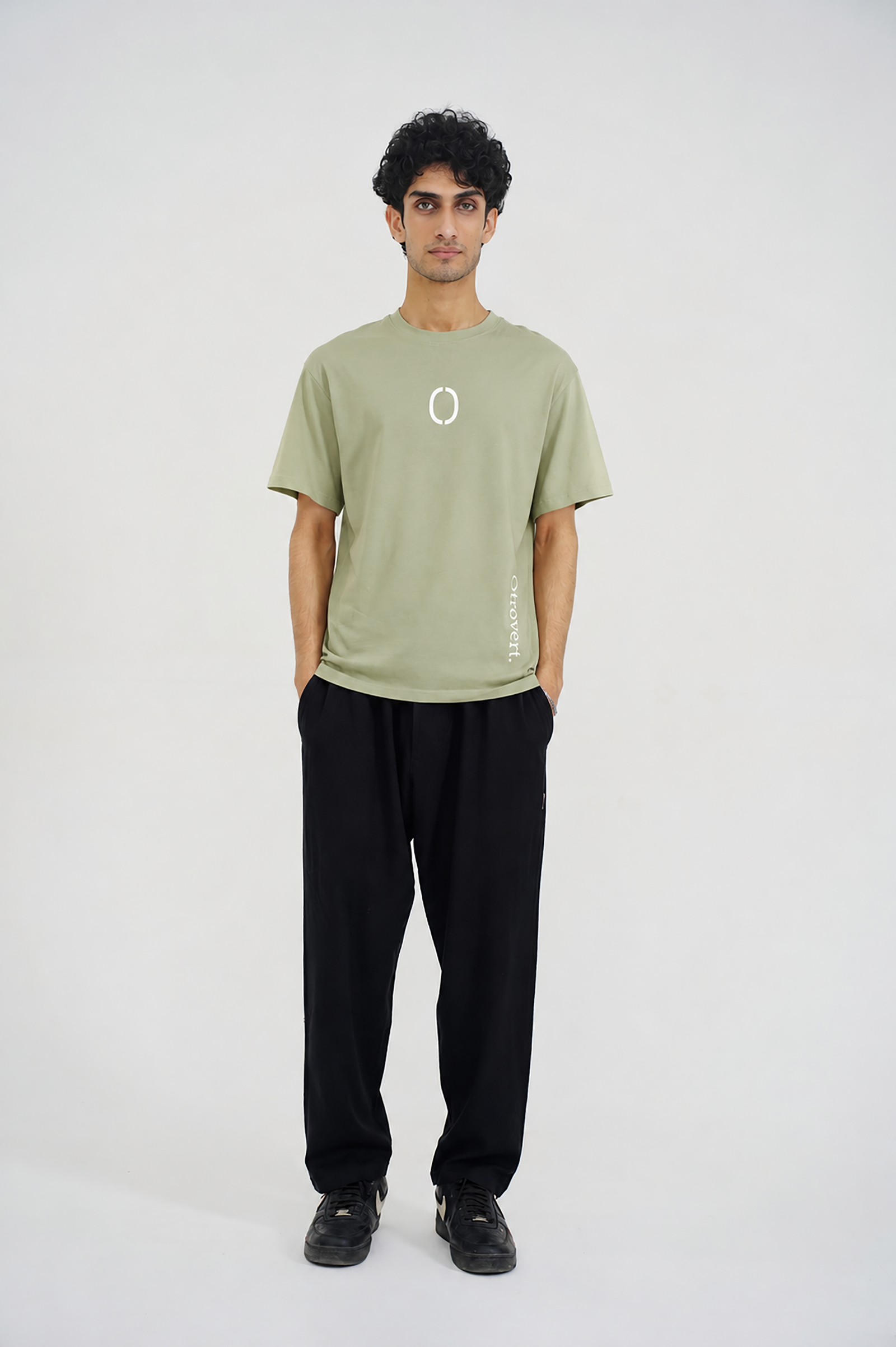 men OTROVERT GRAPHIC OLIVE TEE Reality