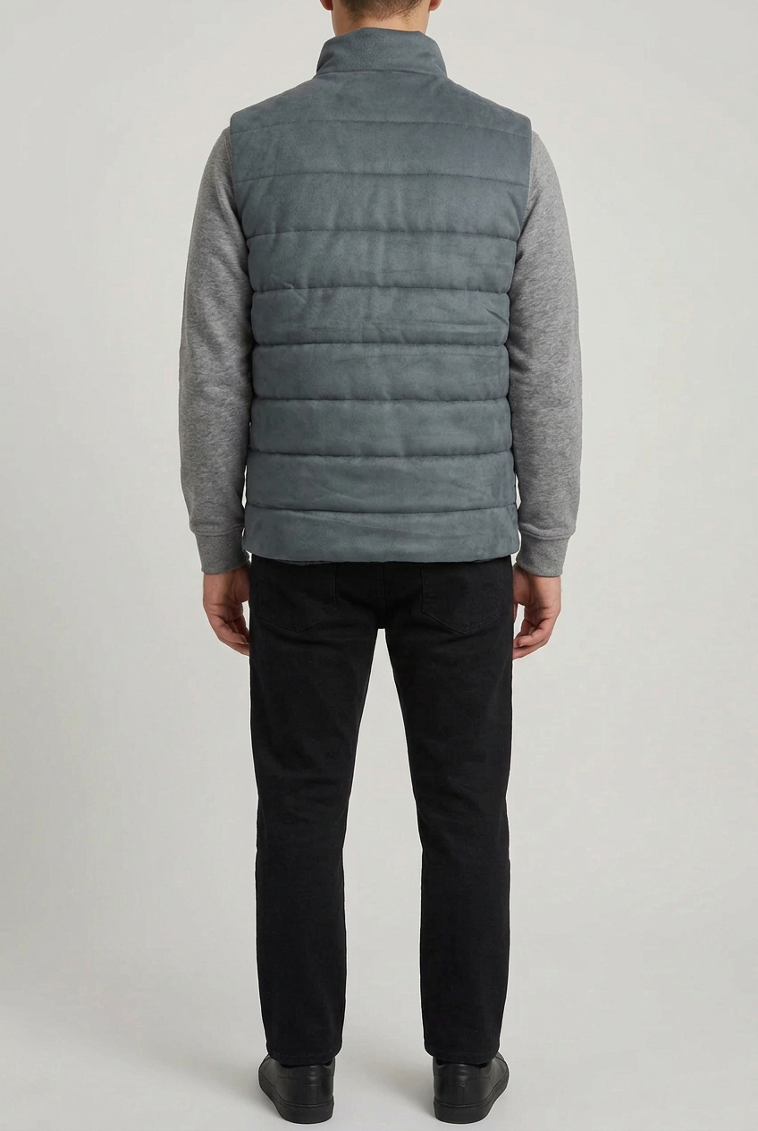 CHARCOAL SLEEVELESS JACKET Reality