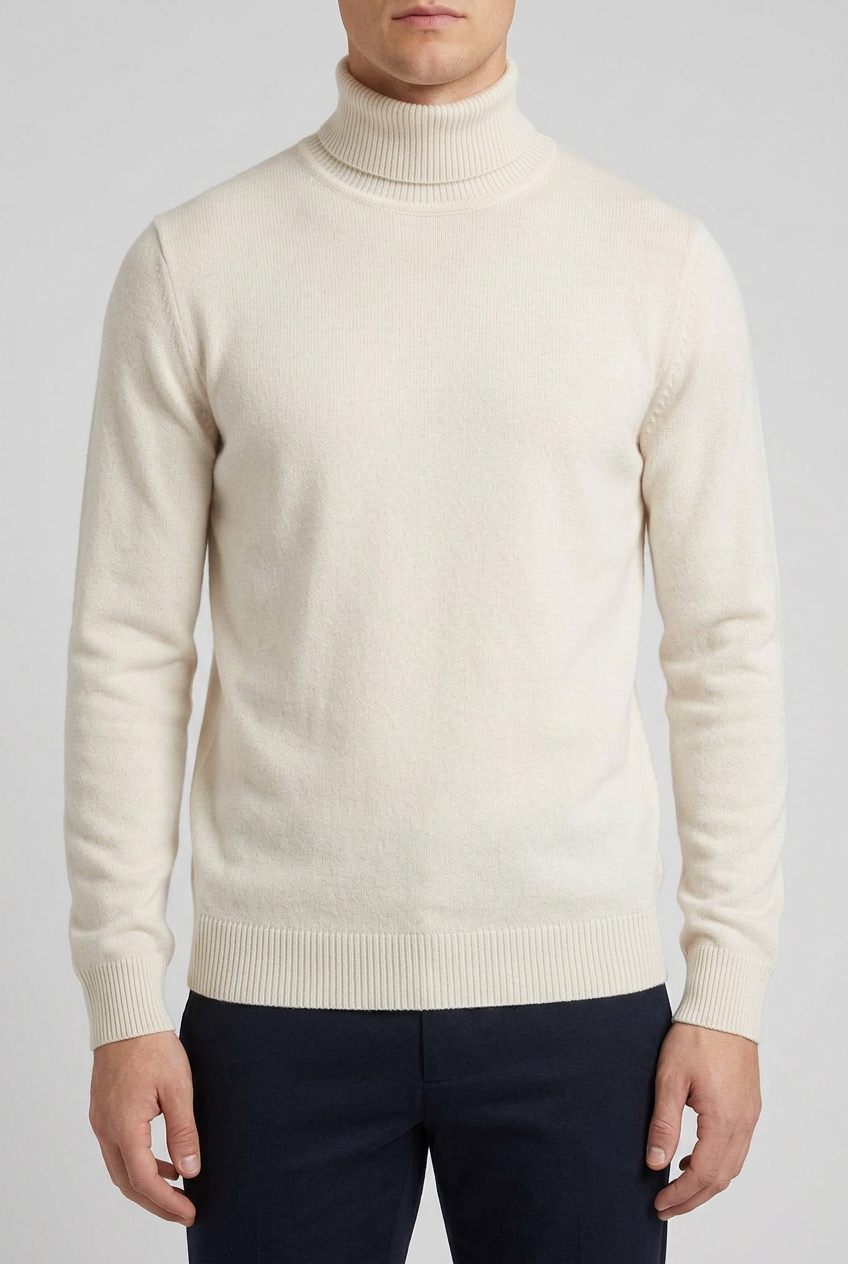 MEN TURTLE NECK CREAM SWEATER Reality