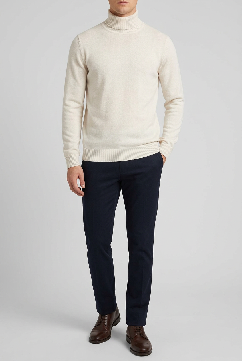 MEN TURTLE NECK CREAM SWEATER Reality