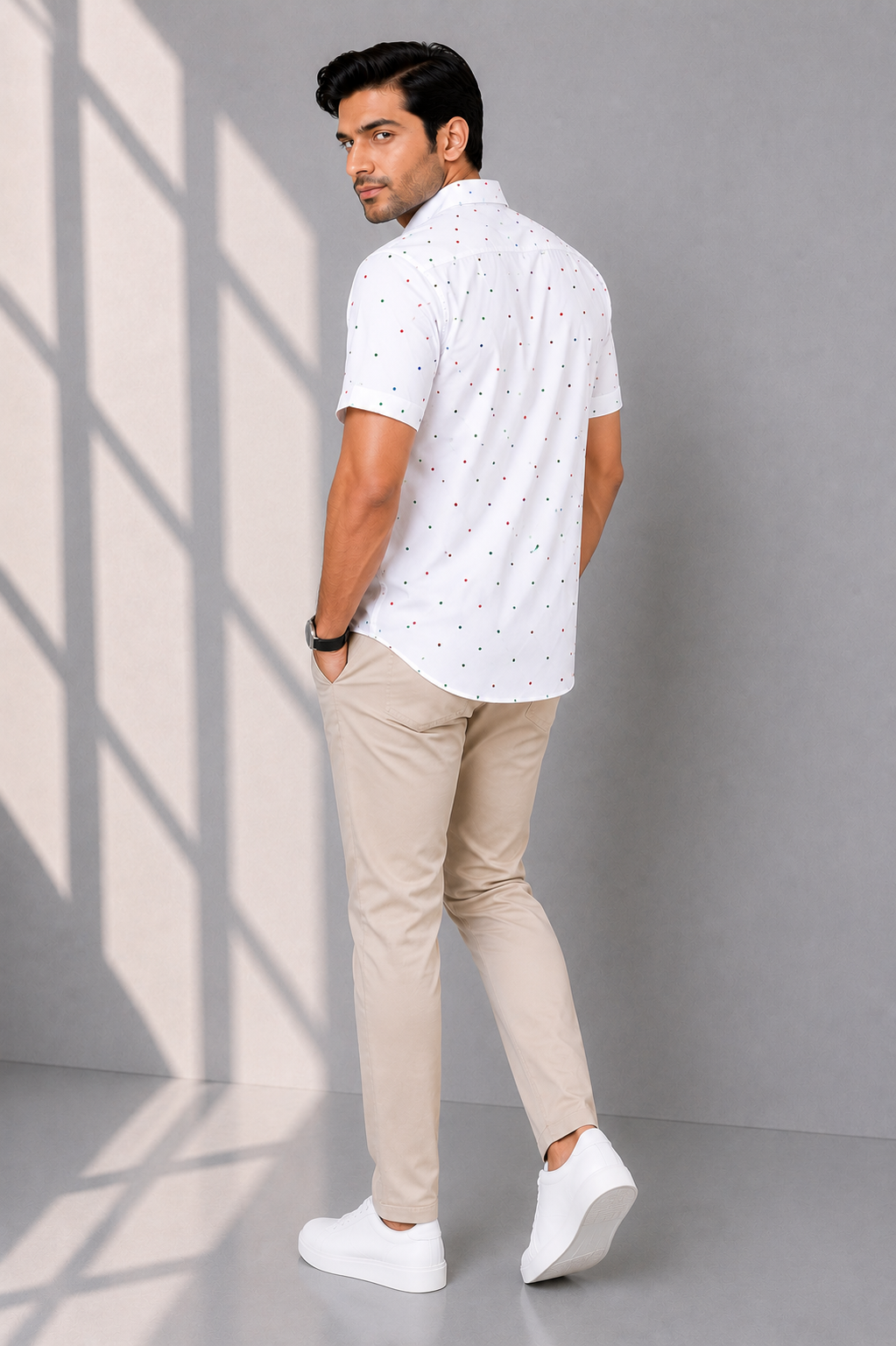 MEN CASUAL LIGHT WHITE SHIRT Reality