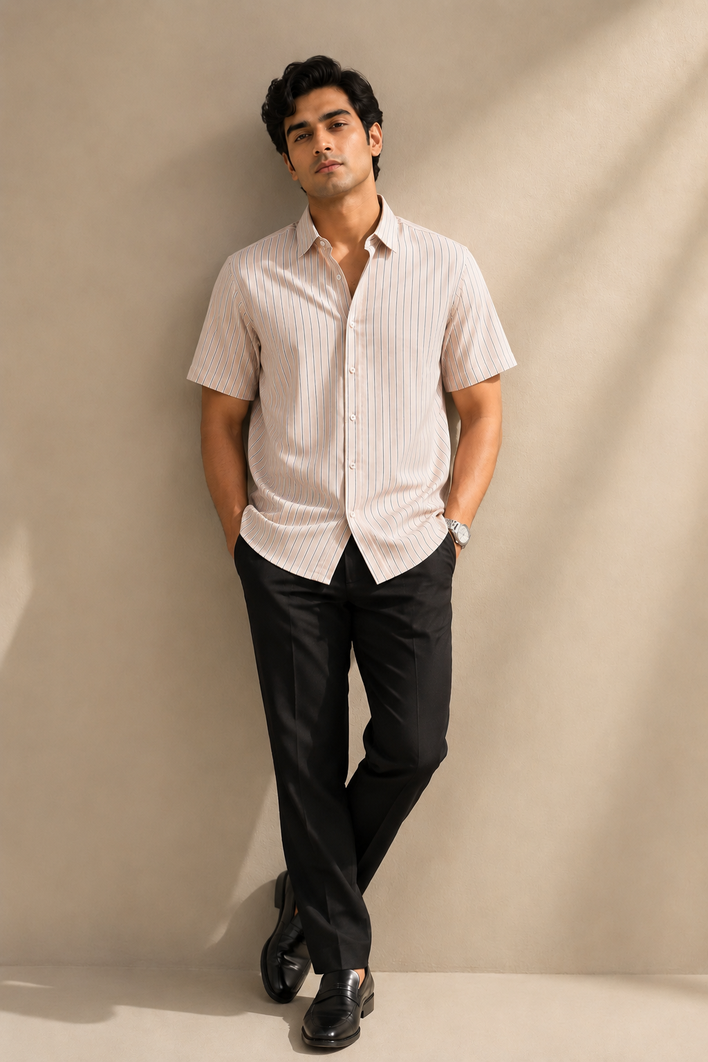SKIN STRIPED H/S CASUAL SHIRT Reality