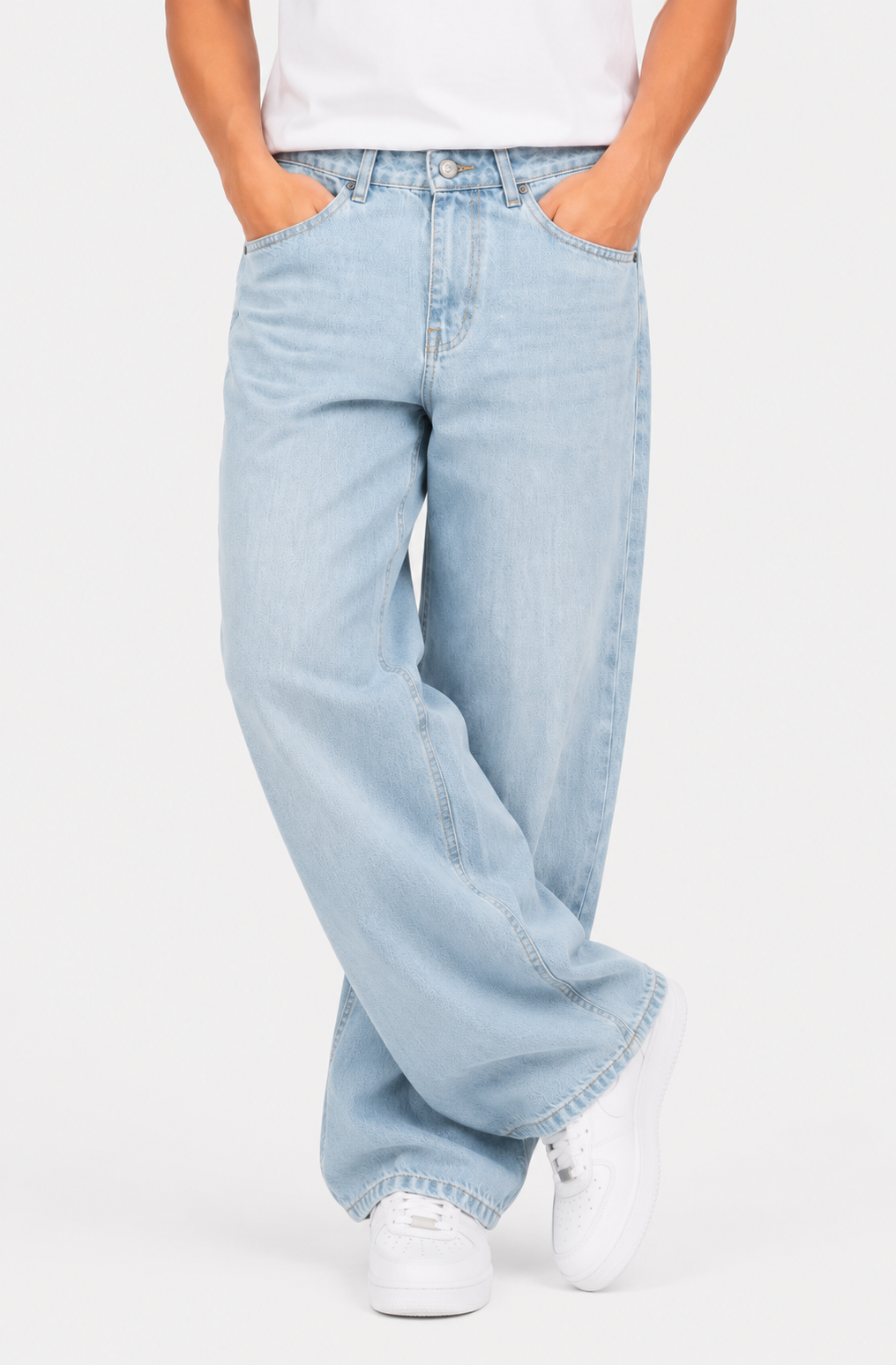 MEN Loose Fit Denim Ice BLUE