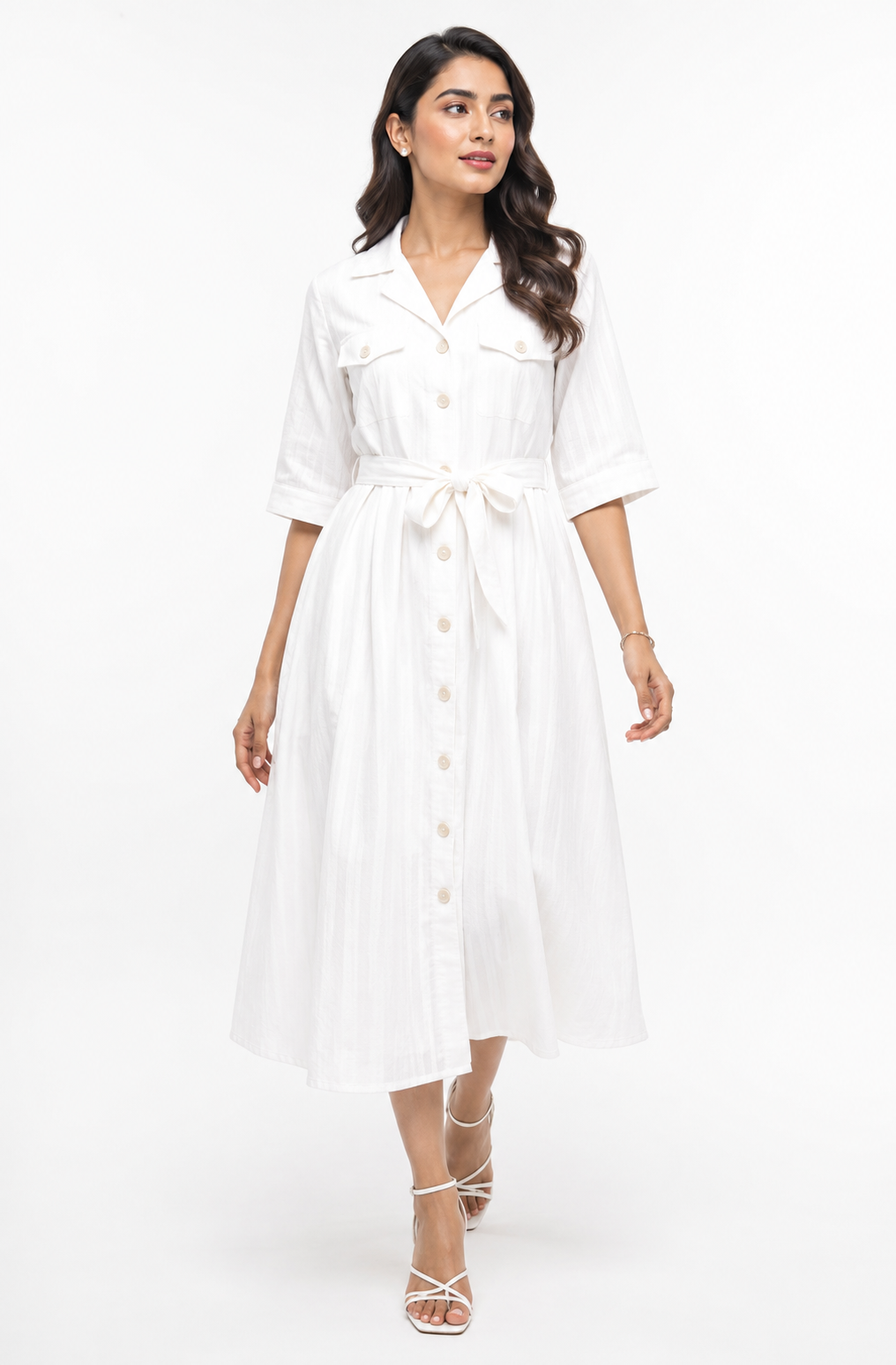 WHITE LOOM LUXE FROCK