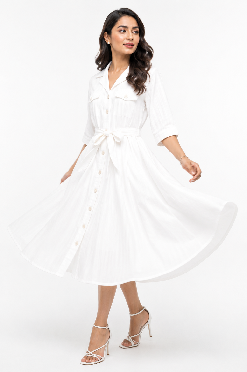 WHITE LOOM LUXE FROCK