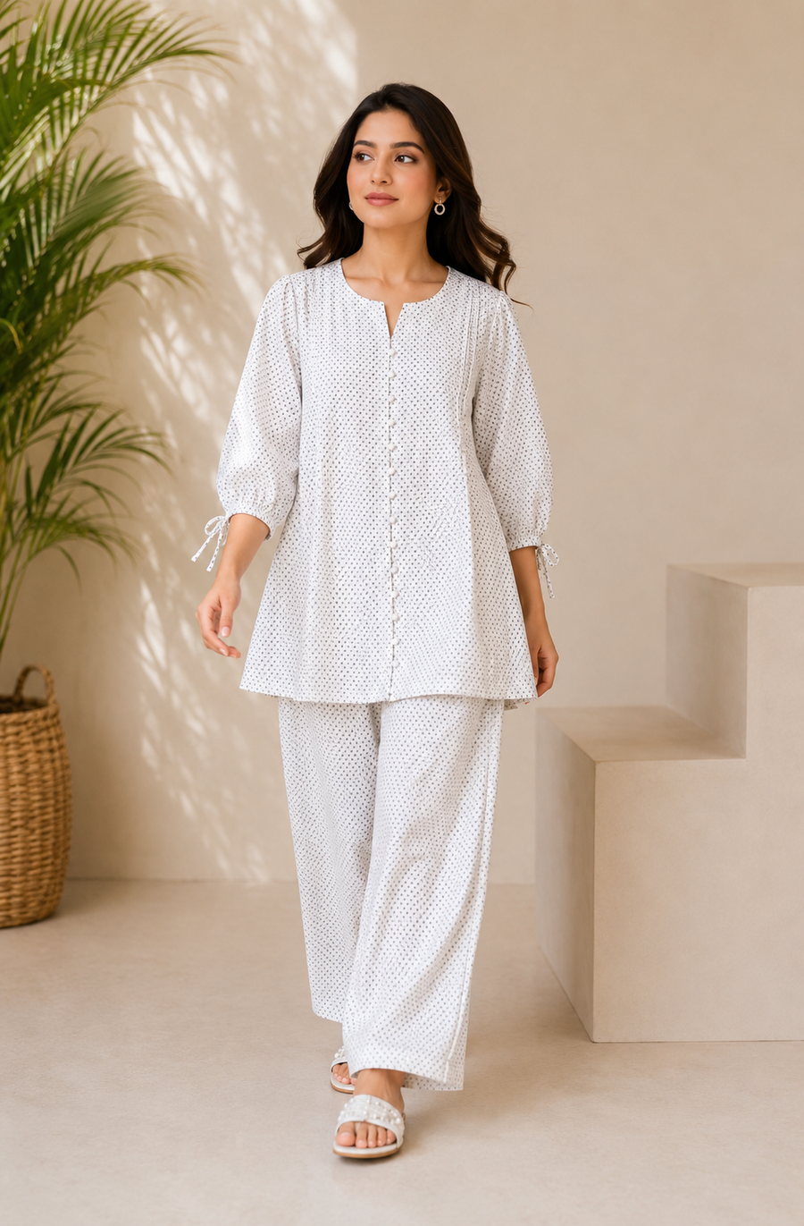 OFF WHITE SAPPHIRE BLOSSOM CO-ORD SET Reality