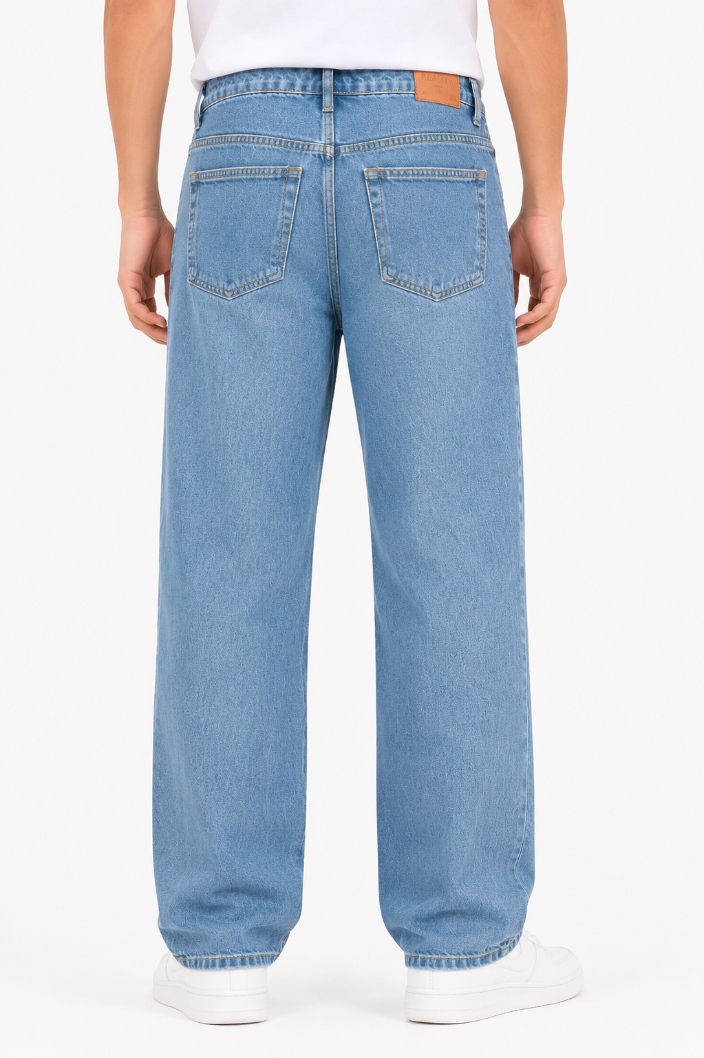 MEN Loose Fit Denim ACID BLUE