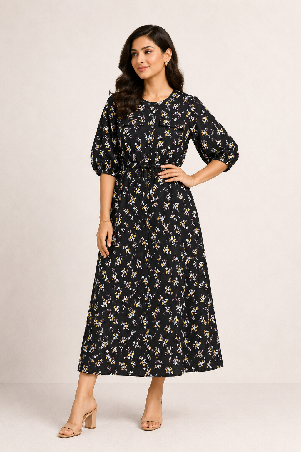 OBSIDIAN FLORAL BLACK FROCK Reality