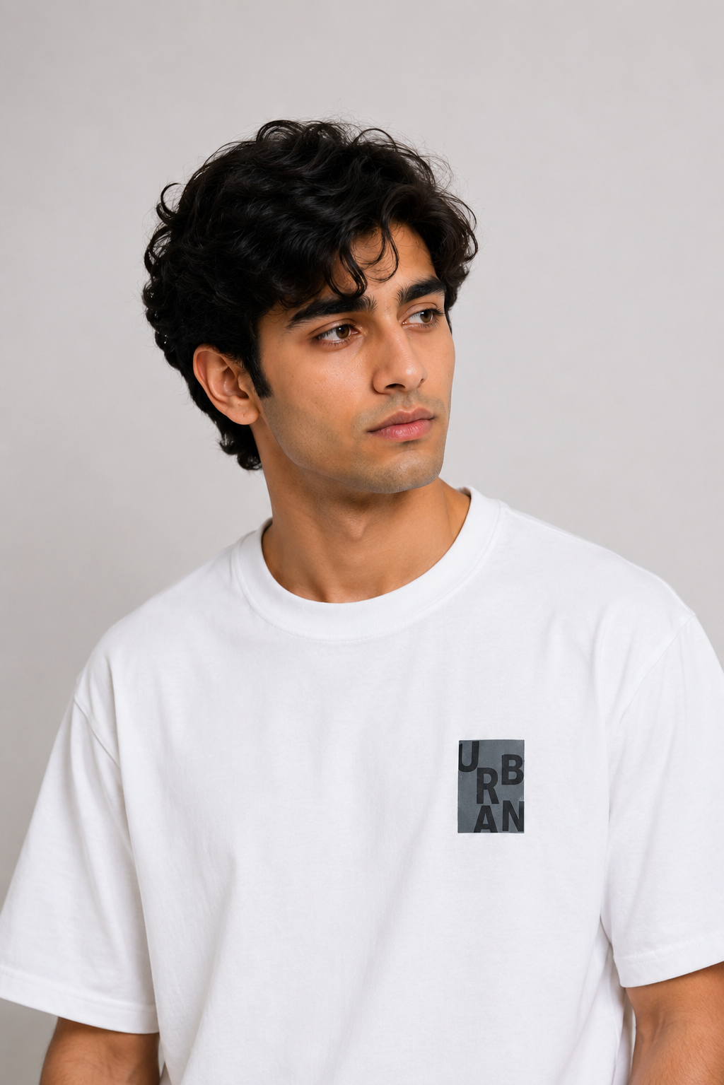 MEN WHITE DOWN SHOULDER T-SHIRT Reality