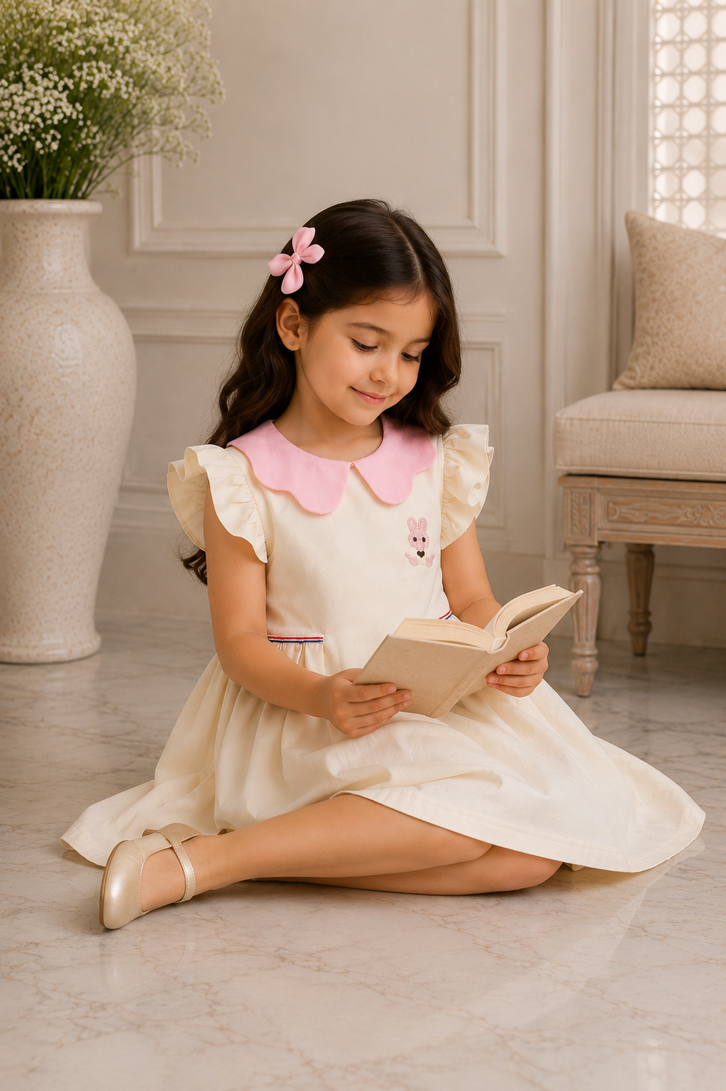 GIRLS CREAM FROCK Reality