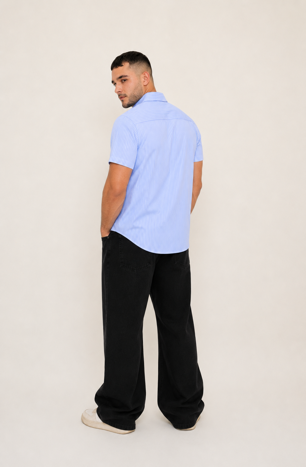 SKYSTRIPED H/S CASUAL SHIRT Reality