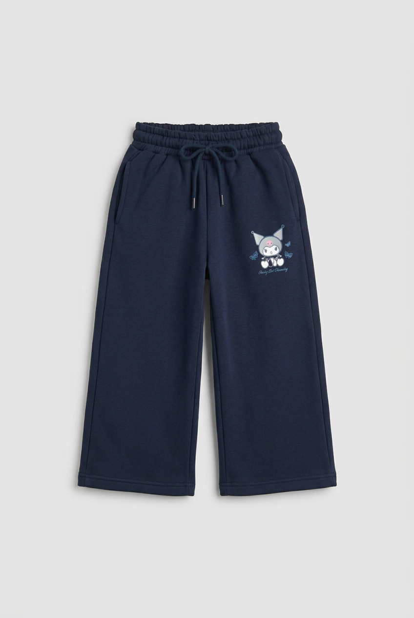 NAVY BARBIE PRINTED FLEECE TROUSER Reality