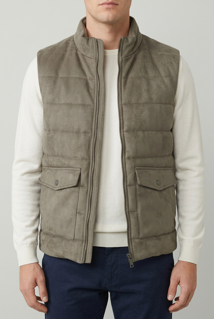 LIGHT GREY SLEEVELESS JACKET Reality