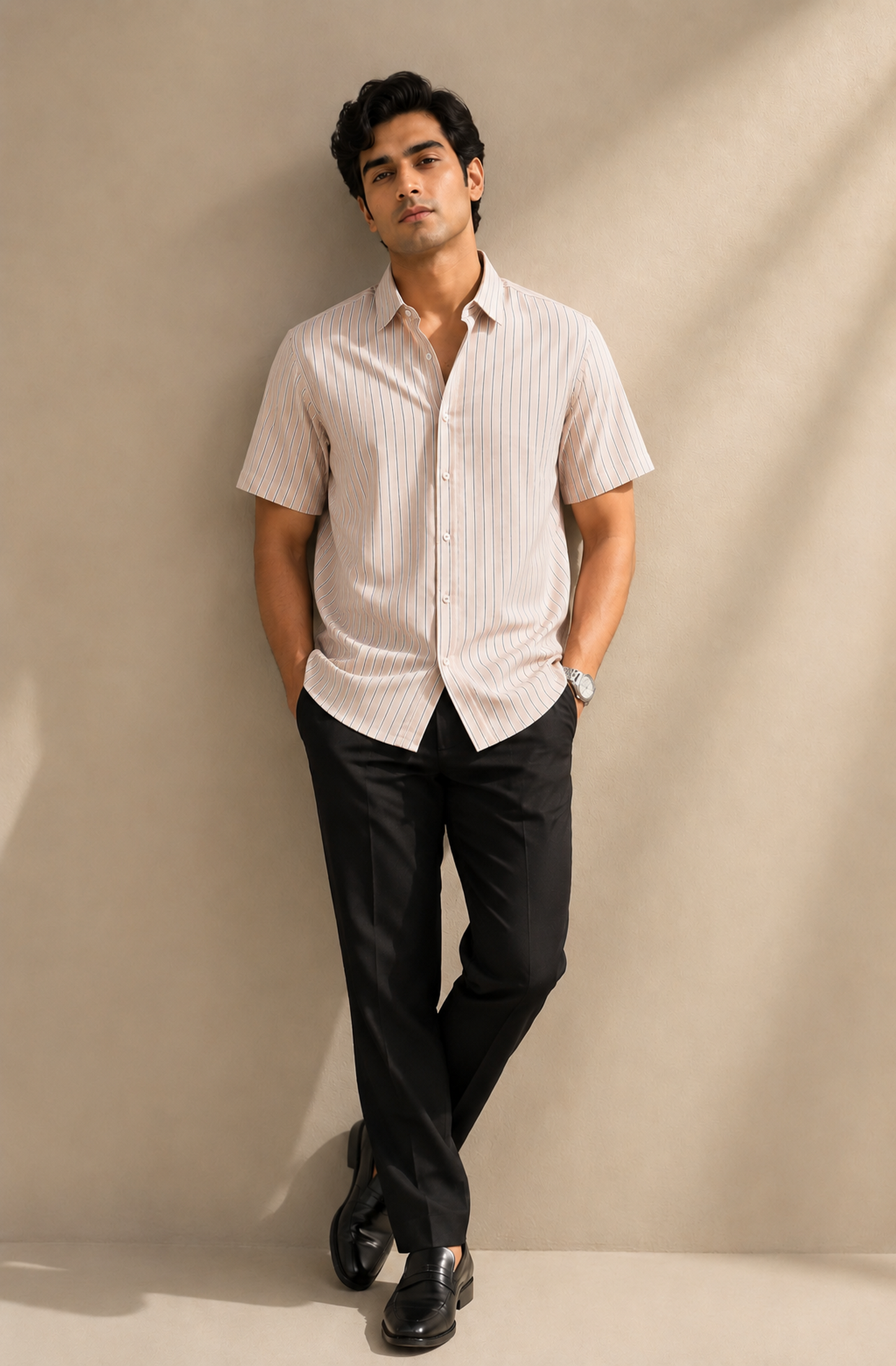 SKIN STRIPED H/S CASUAL SHIRT Reality