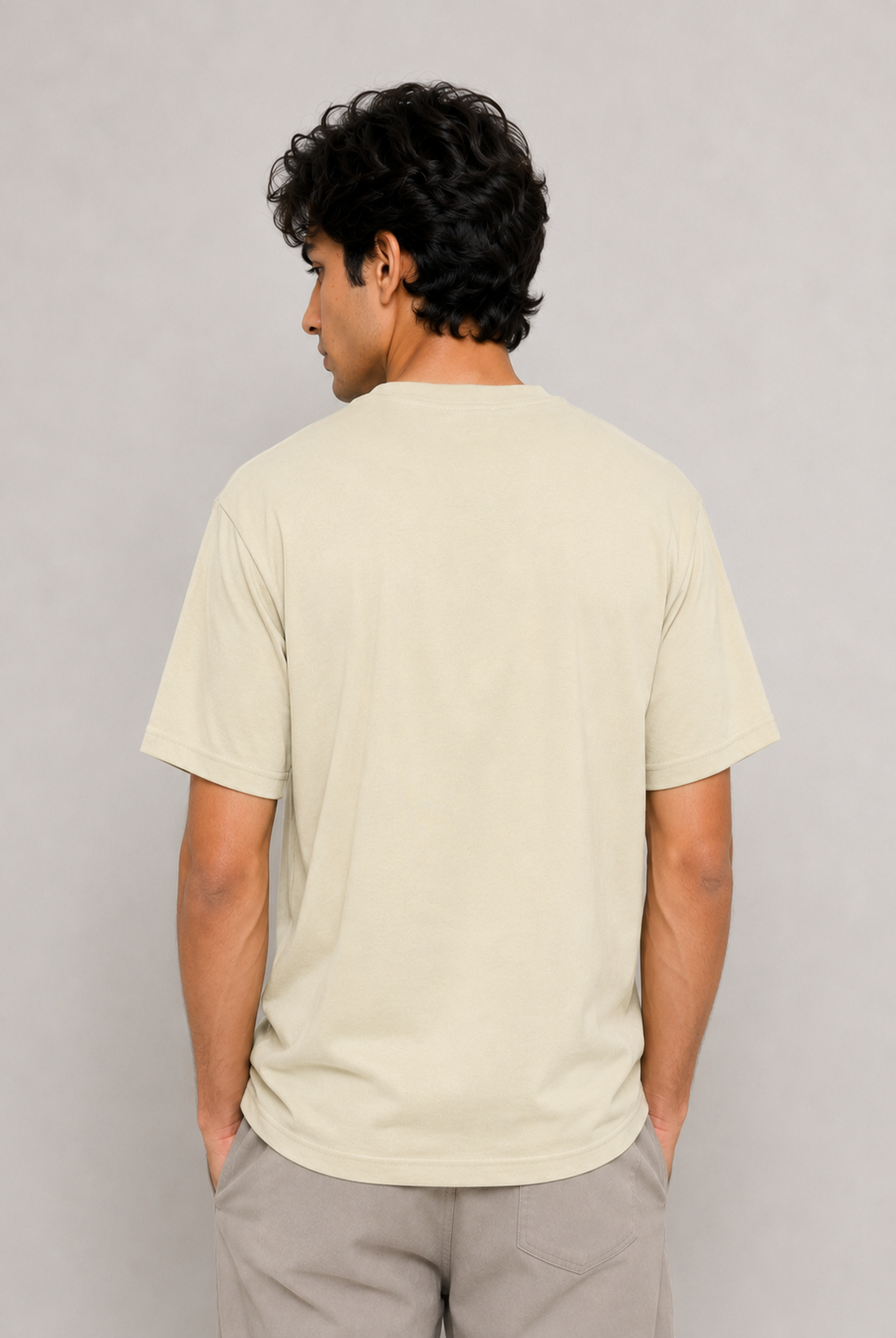 MEN CREAM DOWN SHOULDER T-SHIRT Reality
