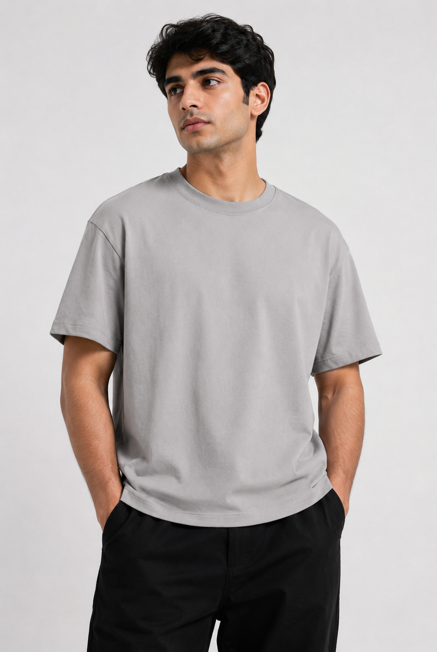 MEN GREY DOWN SHOULDER T-SHIRT Reality
