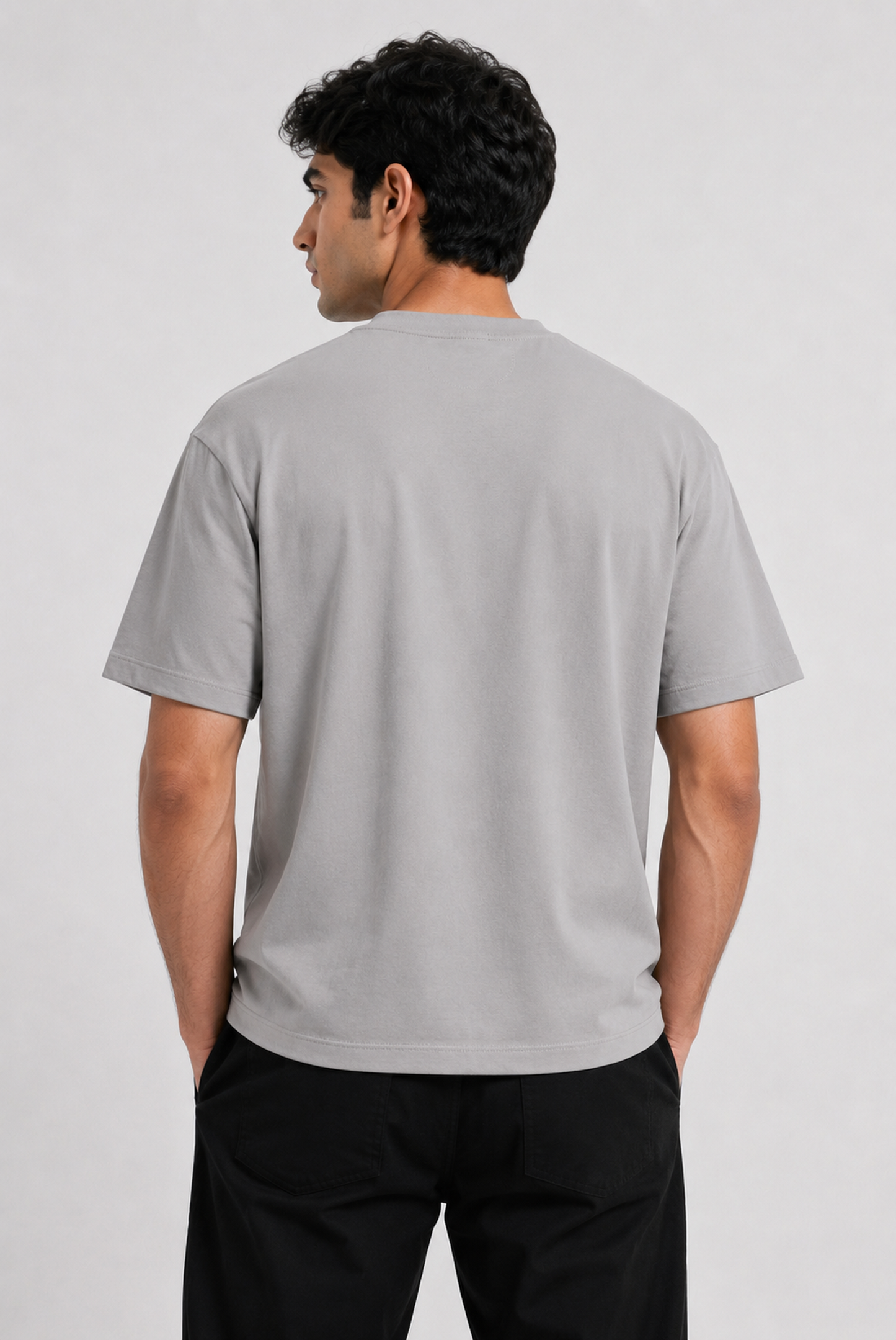 MEN GREY DOWN SHOULDER T-SHIRT Reality