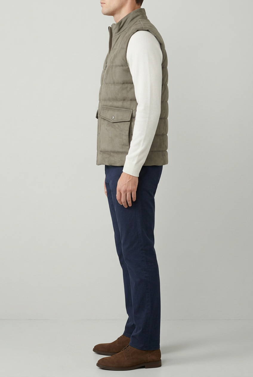 LIGHT GREY SLEEVELESS JACKET Reality