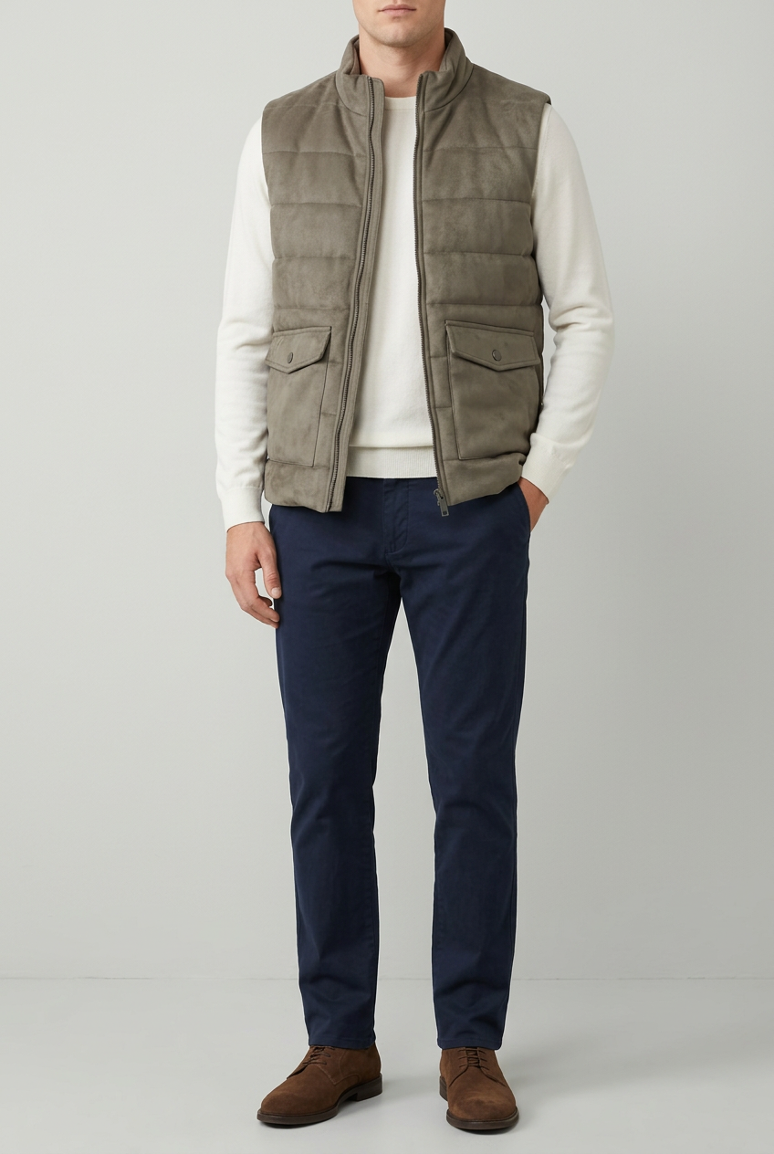 LIGHT GREY SLEEVELESS JACKET Reality