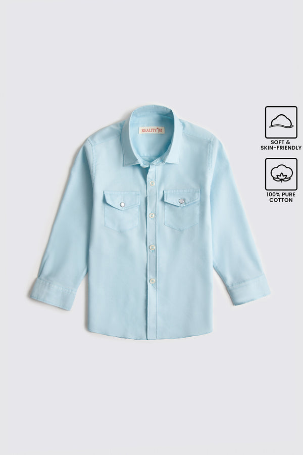 Sky-Blue Cotton Casual Shirt (3-24M)