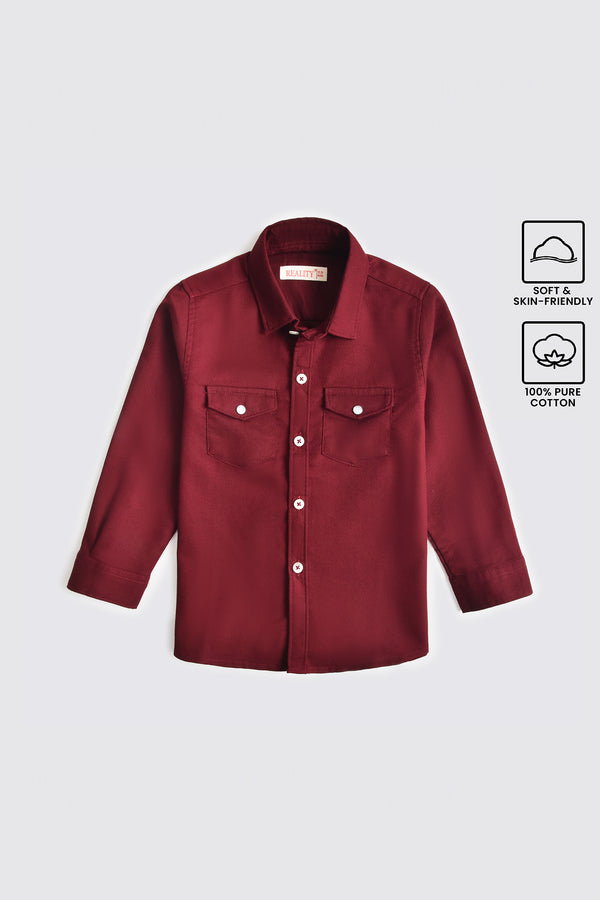 Maroon Cotton Casual Shirt (3-24M)