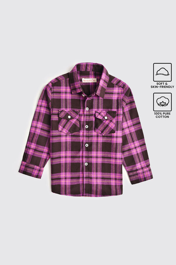 Purple Plaid Flannel Shirt (3-24M)